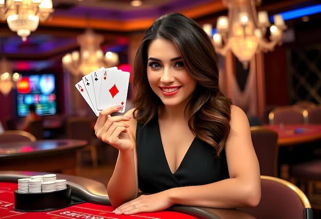 Dealer langsung menjalankan permainan Dragon Tiger di studio redstone